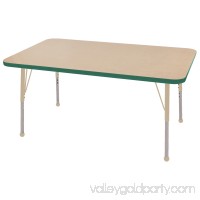 ECR4Kids 30in x 48in Rectangle Everyday T-Mold Adjustable Activity Table Maple/Maple/Green - Standard Ball   565360449